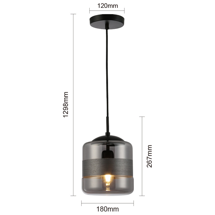 1 Light Glass Pendant Lamp