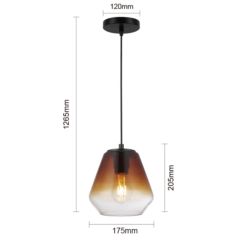 1 Light Gradient Coffee Color Pendant Lamp