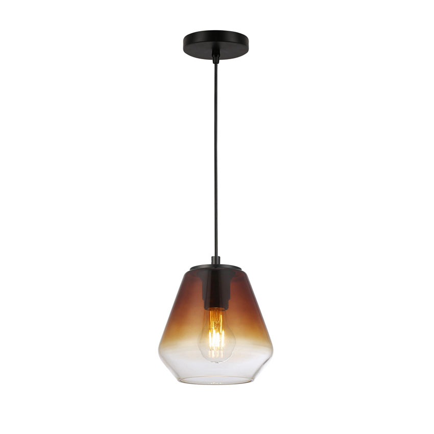 1 Light Gradient Coffee Color Pendant Lamp