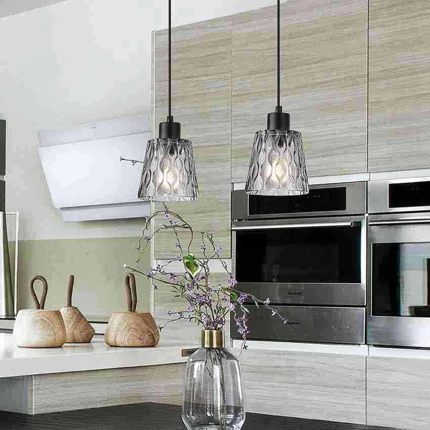 1 Light Smoke Glass Mini Pendant Lamp