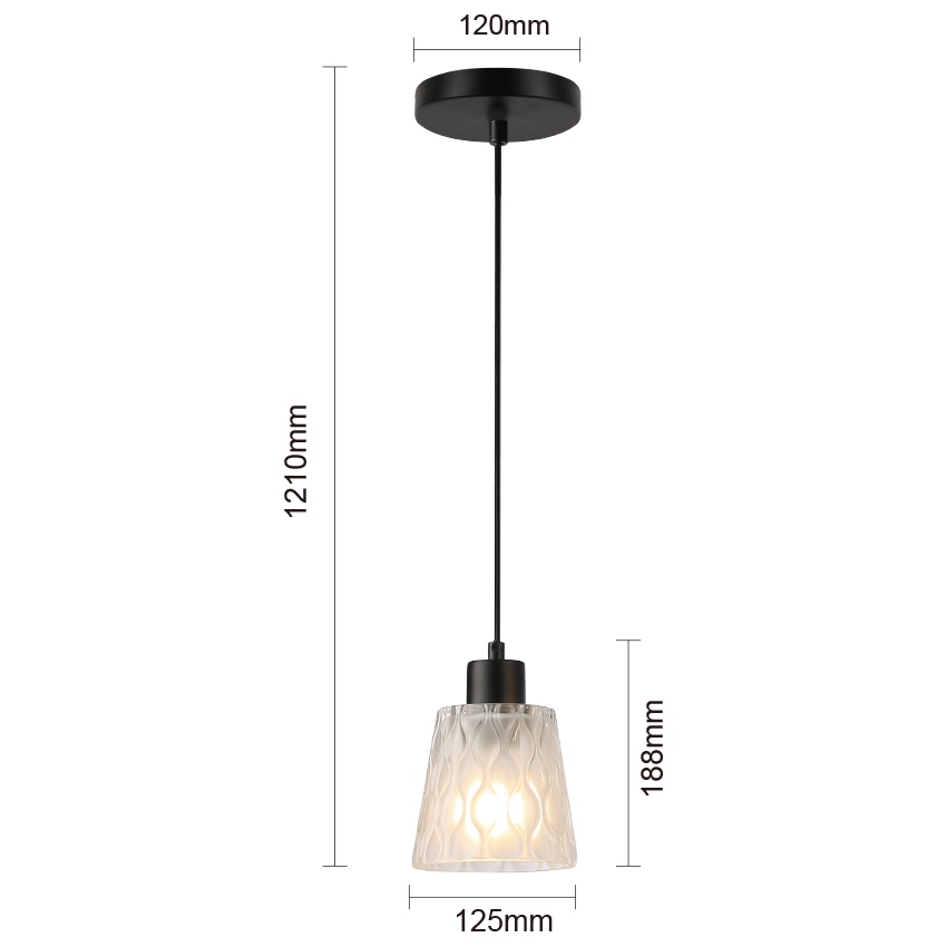 1 Light Frosted Finish Mini Glass Pendant Lamp