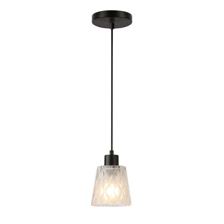 1 Light Frosted Finish Mini Glass Pendant Lamp