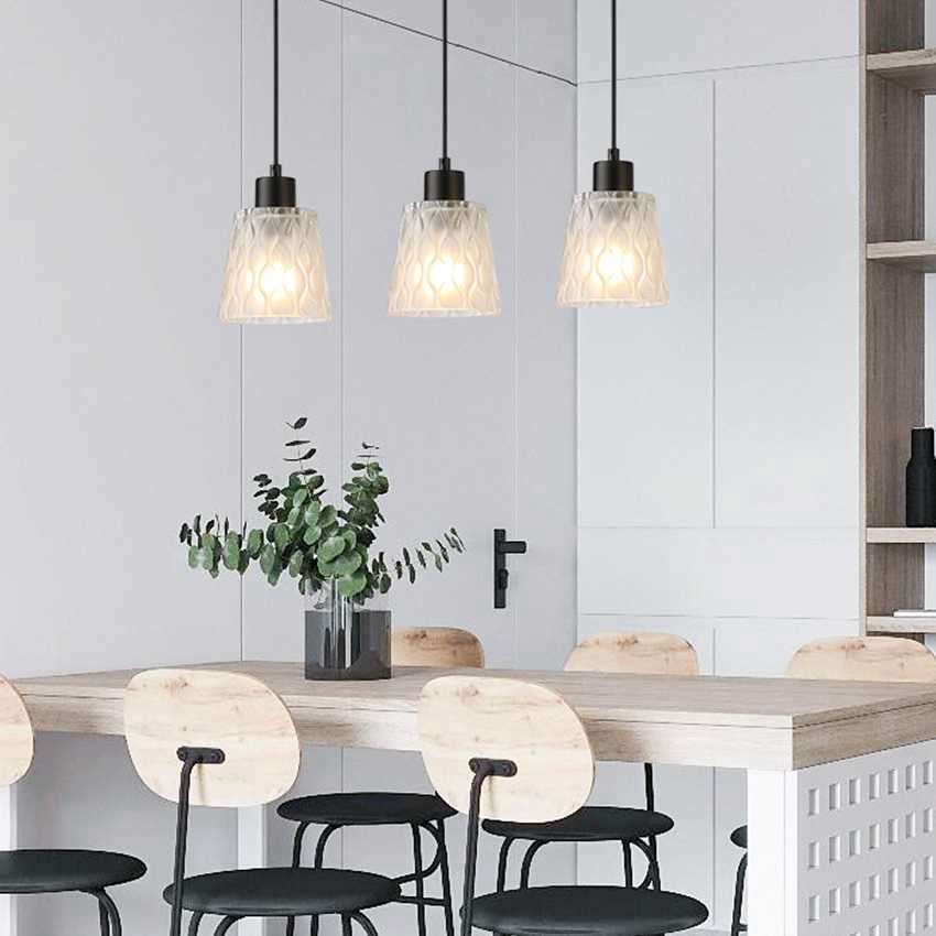 1 Light Frosted Finish Mini Glass Pendant Lamp