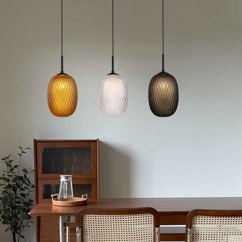 3 Lights Mix Color Glass Pendant Lamp