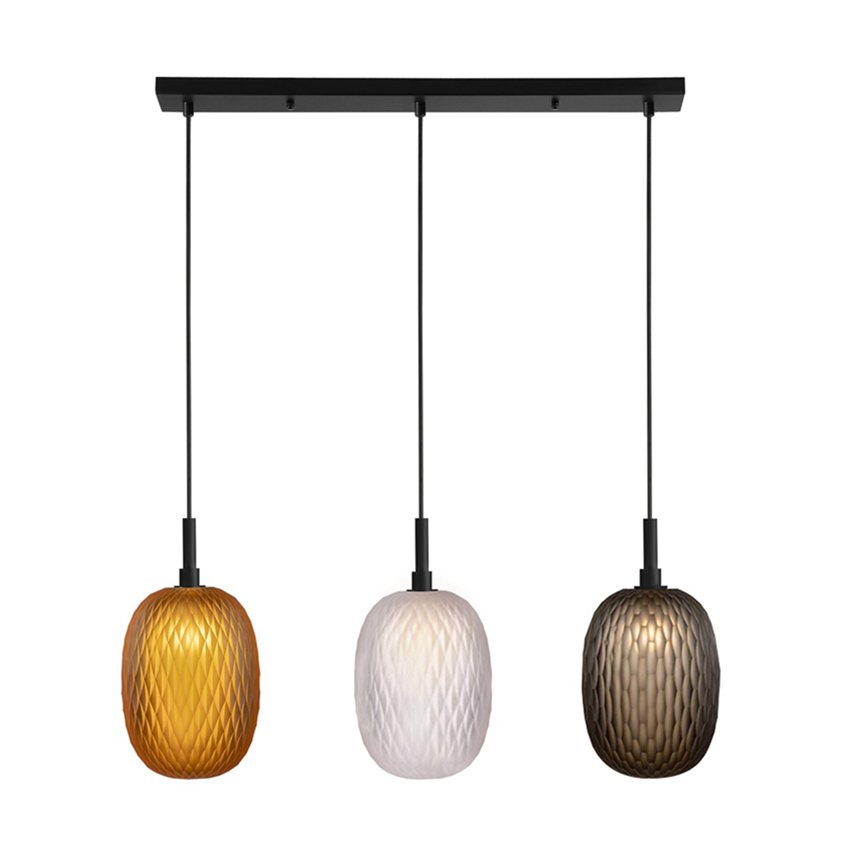 3 Lights Mix Color Glass Pendant Lamp