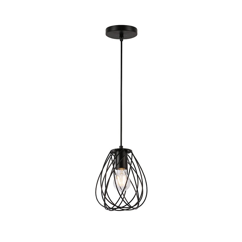 Black Metal Cage Hanging Light