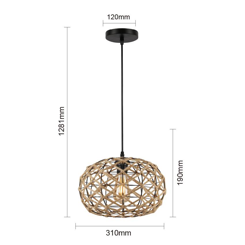 Hemp Rope Woven Shade Pendant Light