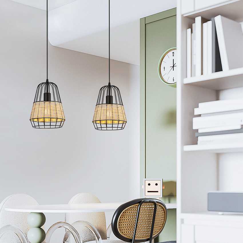 1 Light Rattan Pendant Lamp