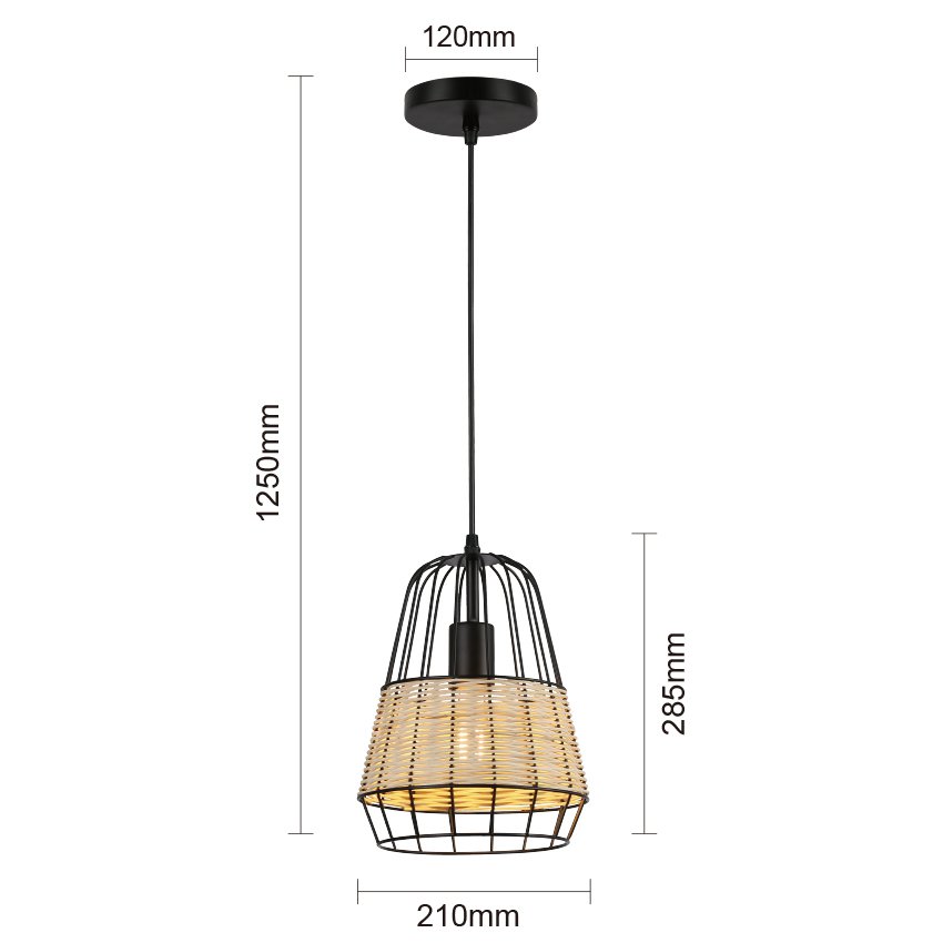 1 Light Rattan Pendant Lamp