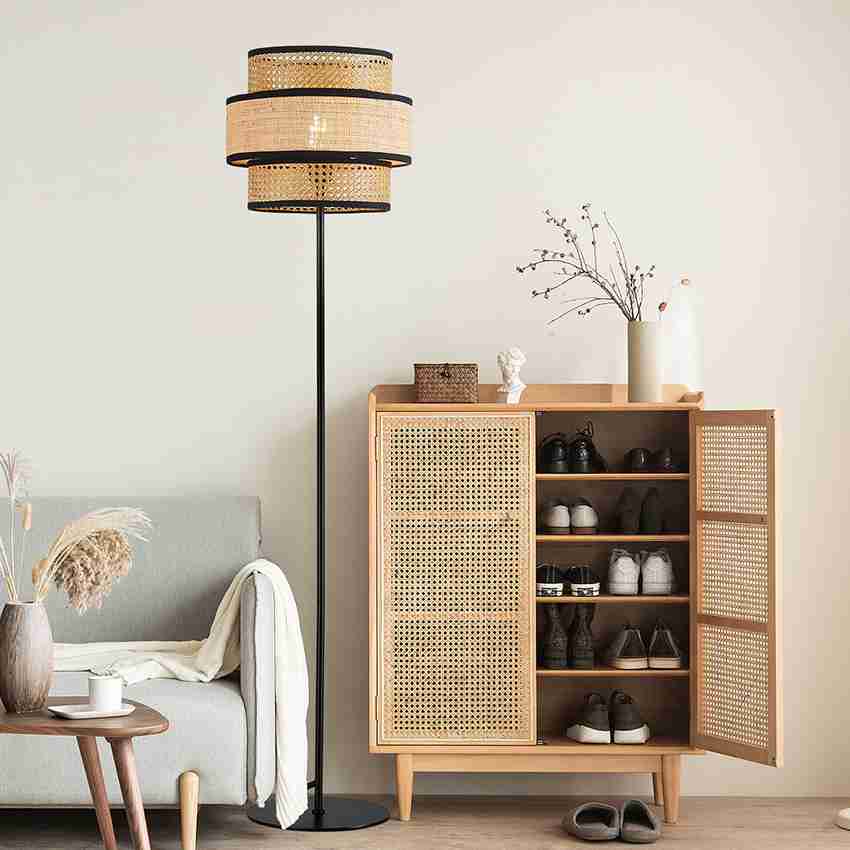 Natural Paper Cannage Floor Lamp