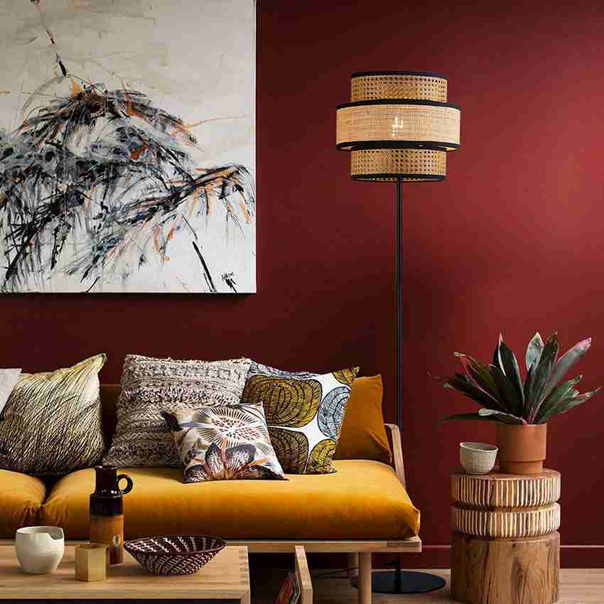 Natural Paper Cannage Floor Lamp