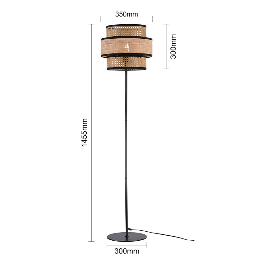 Natural Paper Cannage Floor Lamp