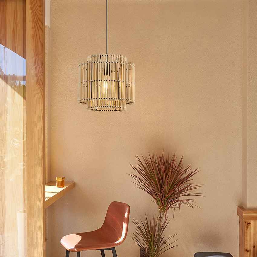 1 Light Natural Rattan Pendant Lamp