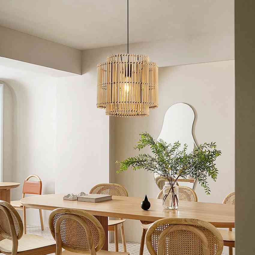 1 Light Natural Rattan Pendant Lamp