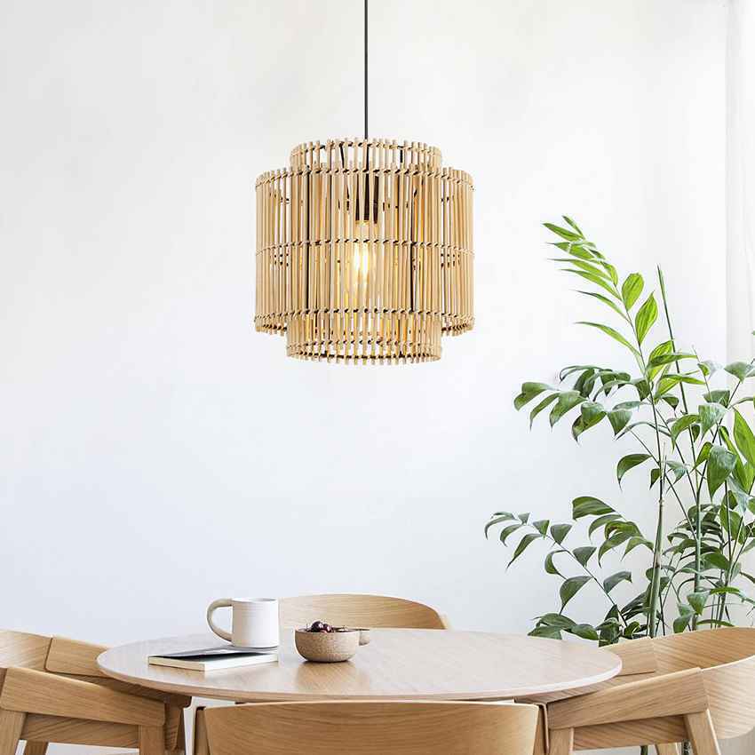 1 Light Natural Rattan Pendant Lamp