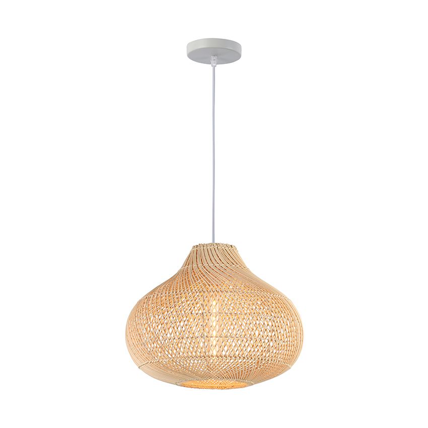 1 Light Natural Rattan Woven Pendant Lamp