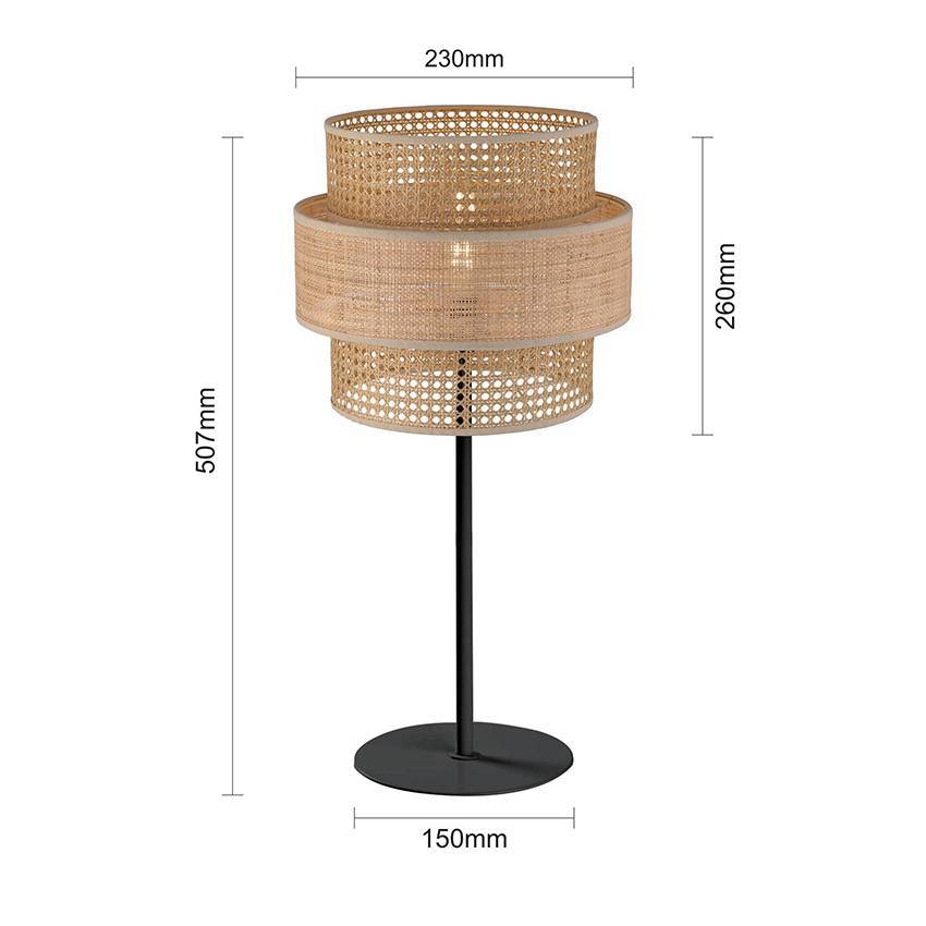 Paper and natural grass Cannage Table Lamp