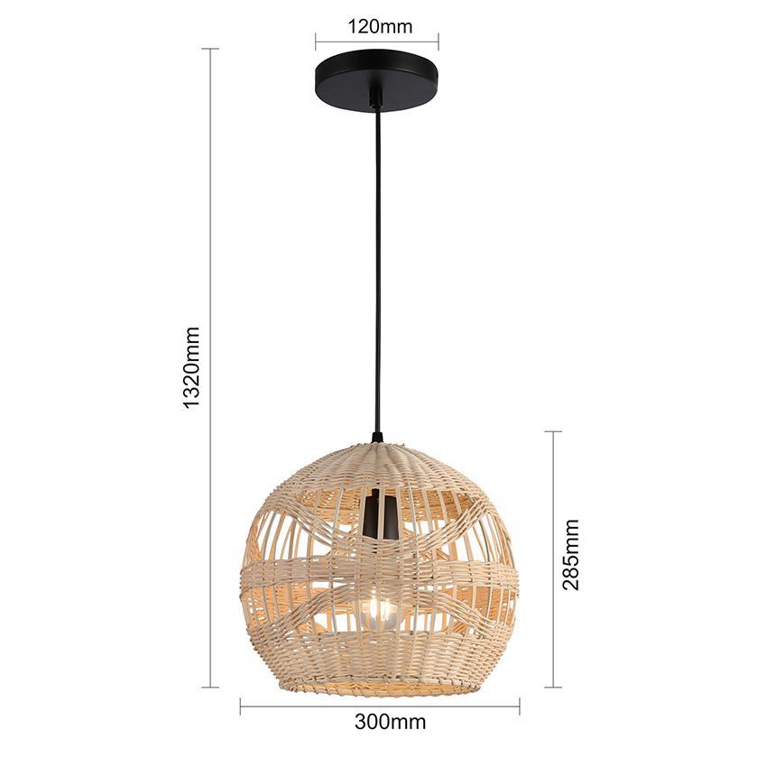 1 Light Natural Rattan Woven Pendant Lamps