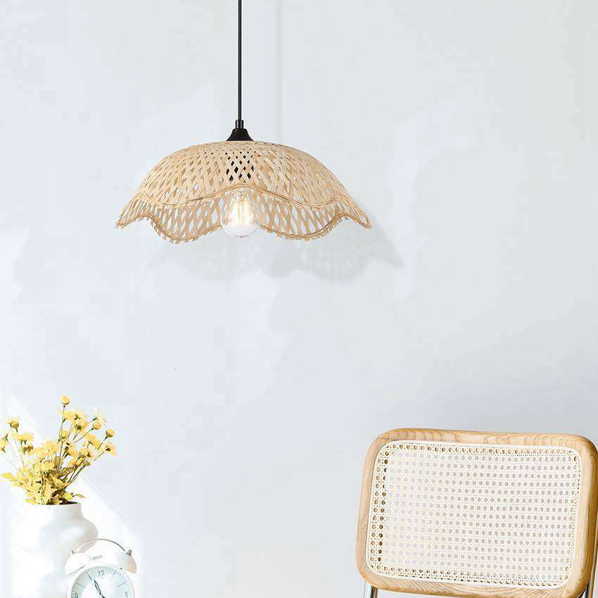 Handmake Rattan Pendant Lamp Bamboo Hanging Light for Restaurant