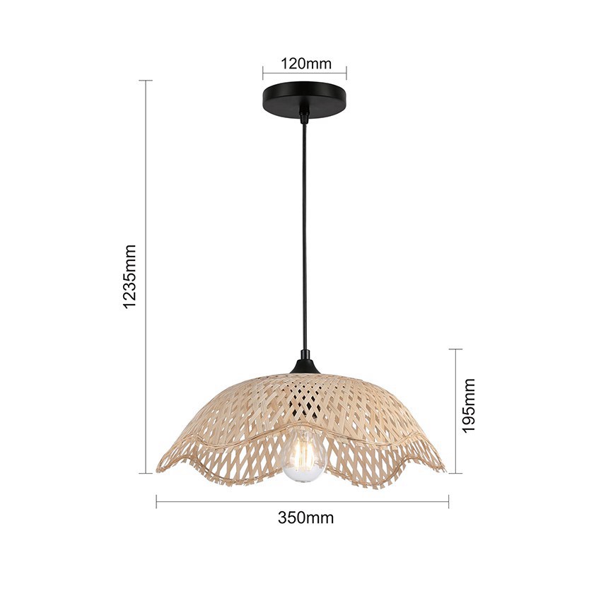 Handmake Rattan Pendant Lamp Bamboo Hanging Light for Restaurant